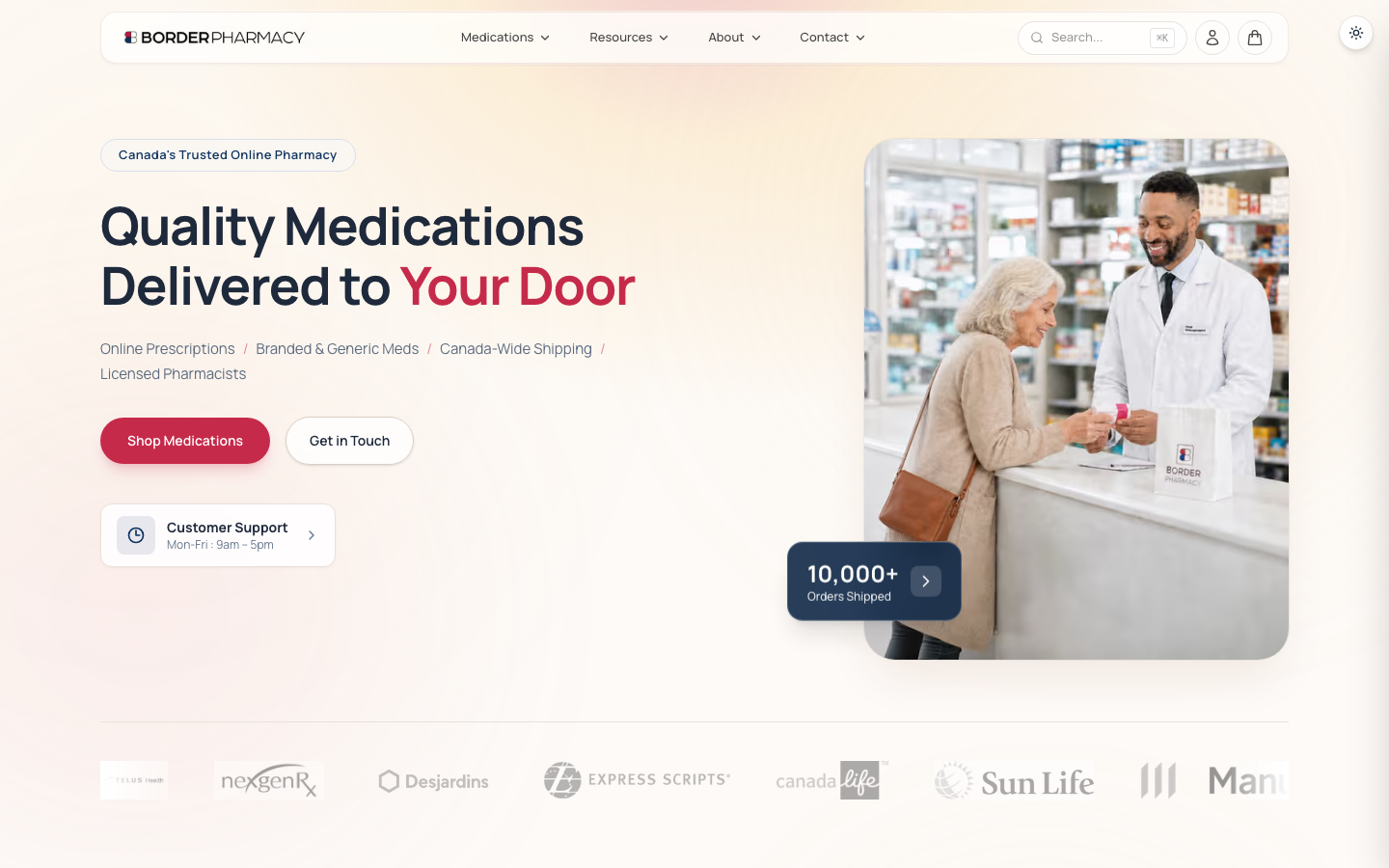 Border Pharmacy homepage hero